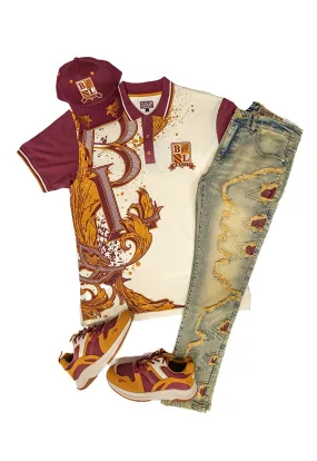 Academy Polo Bundle, Bitten Denim Jeans, and Dad Hat (Sneakers Not Include)