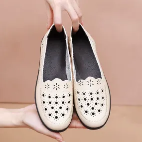 Breathable Hollow Leather Shoes