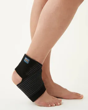 Compression Ankle Sleeve For Ankle Support & Foot Pain Breathable Ankle Brace With Ankle Strap For Sports Protection - Black