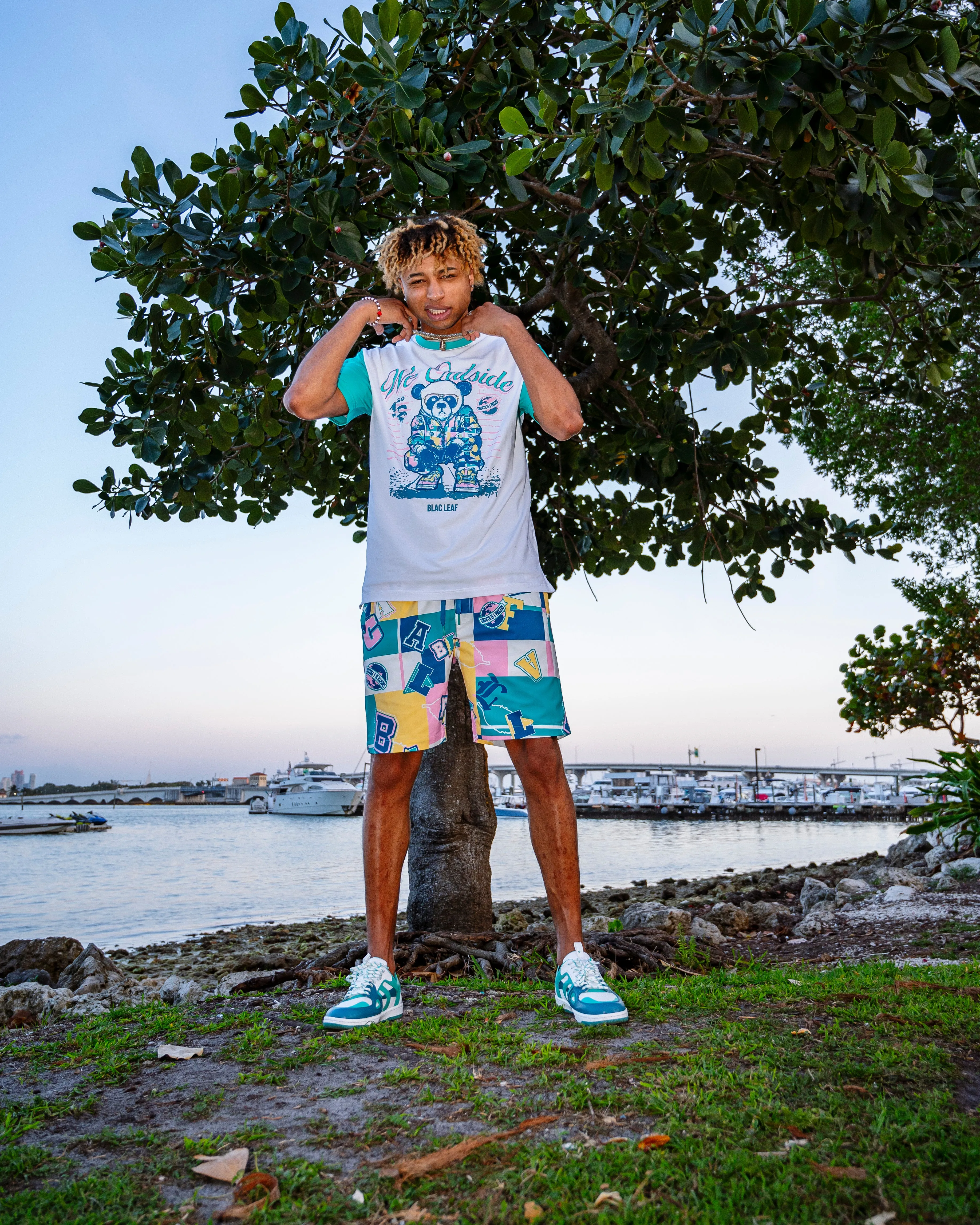 Growth White Shirt, Shorts, and Eurus Sneaker Combo