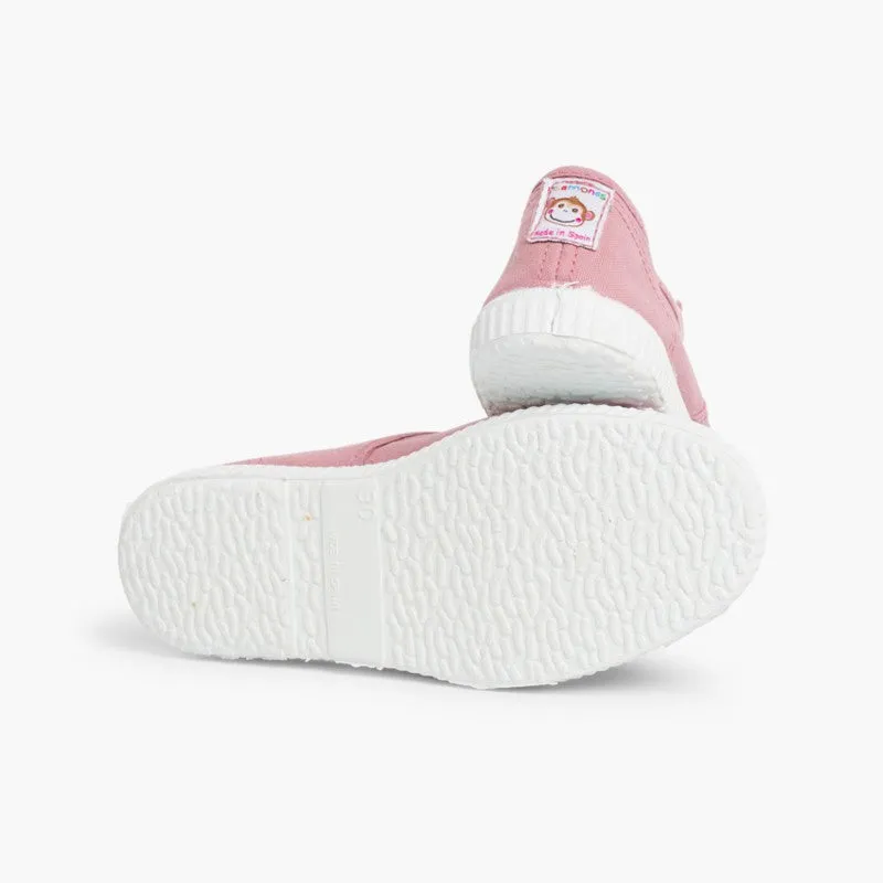 Laceless Rubber Toe Canvas Sneakers, Pink