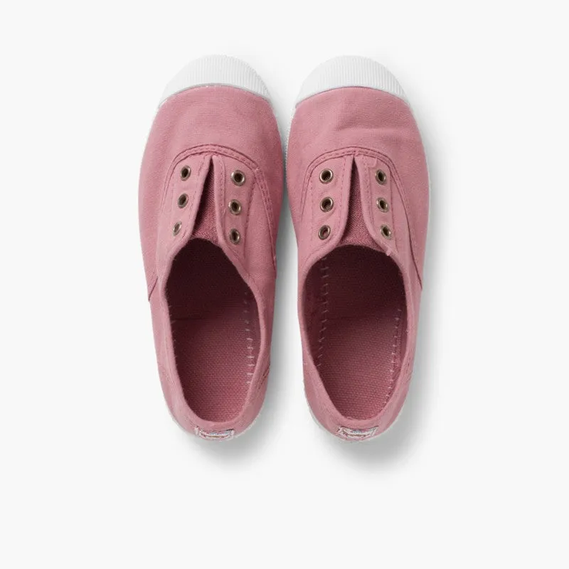 Laceless Rubber Toe Canvas Sneakers, Pink
