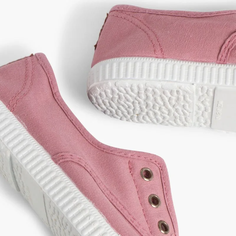 Laceless Rubber Toe Canvas Sneakers, Pink