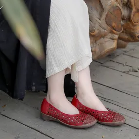 Leather breathable casual shoes