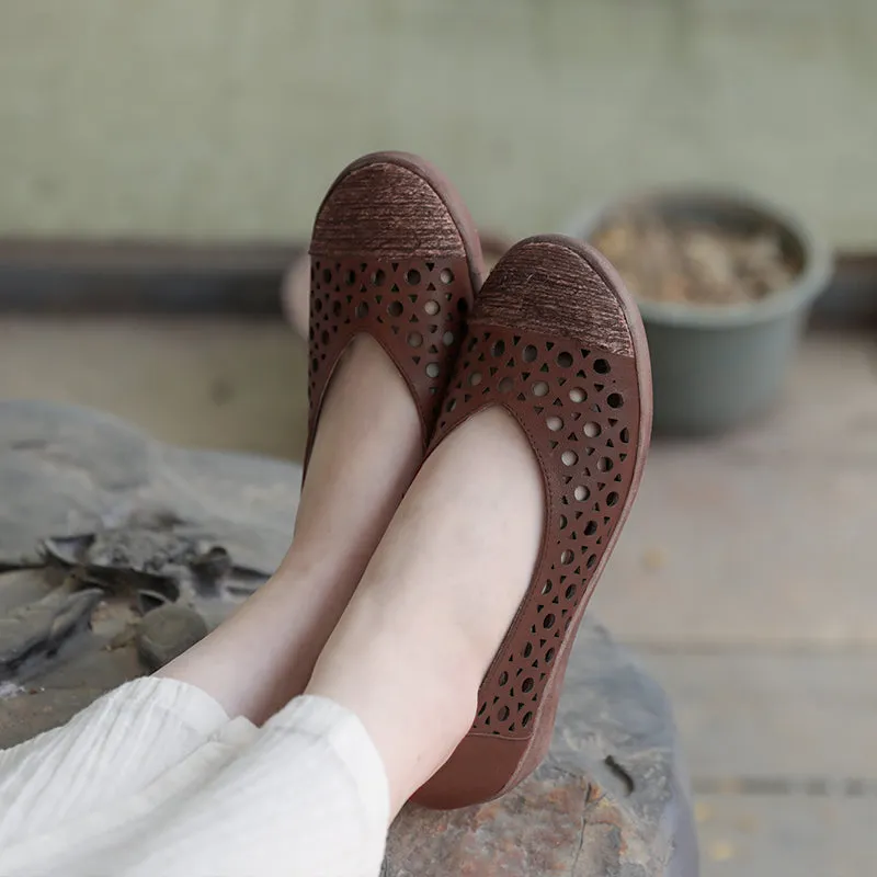 Leather breathable casual shoes