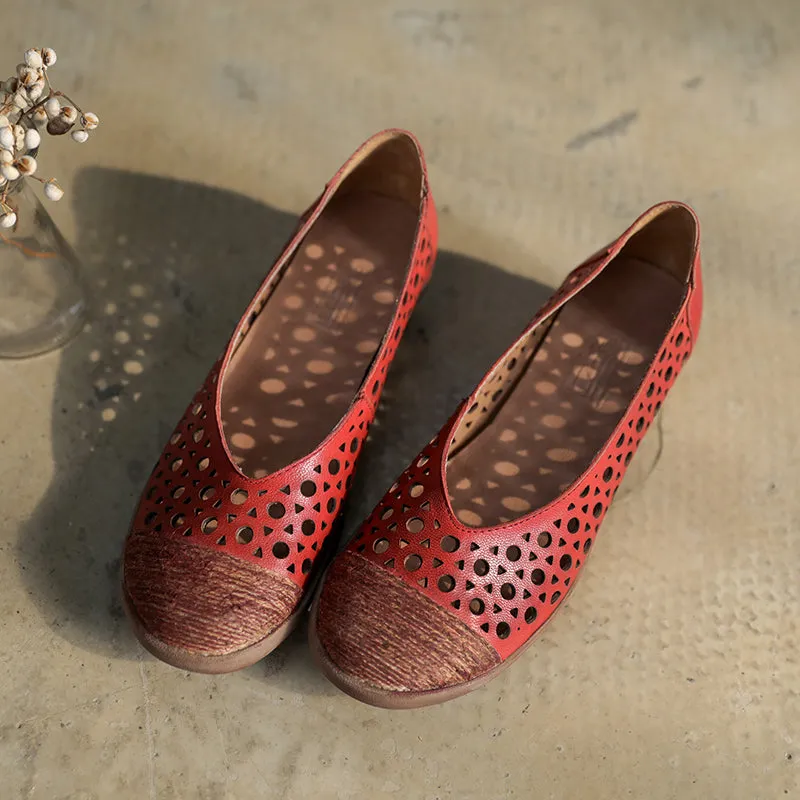 Leather breathable casual shoes