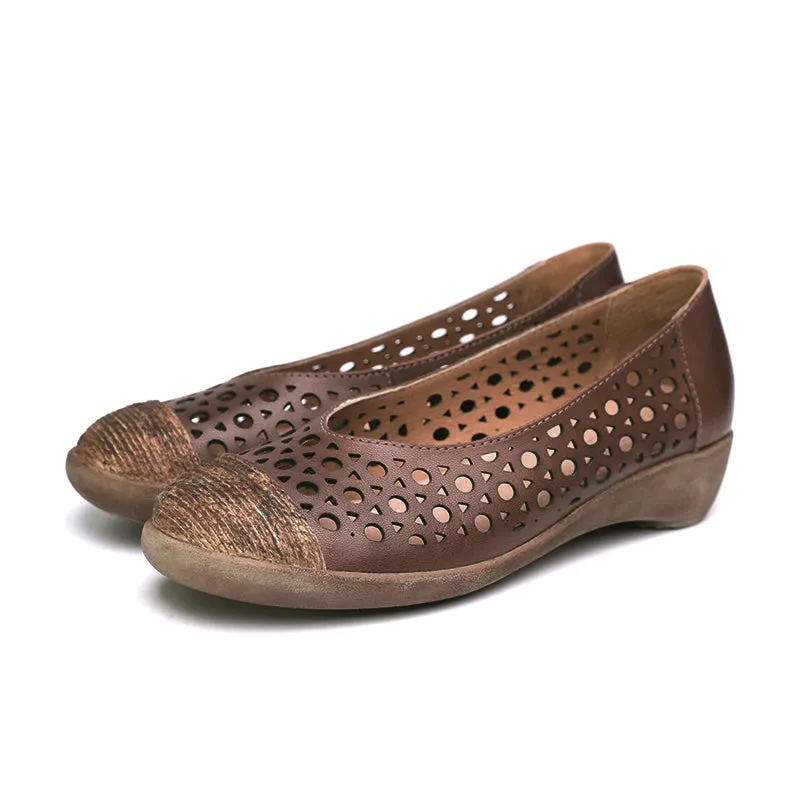 Leather breathable casual shoes