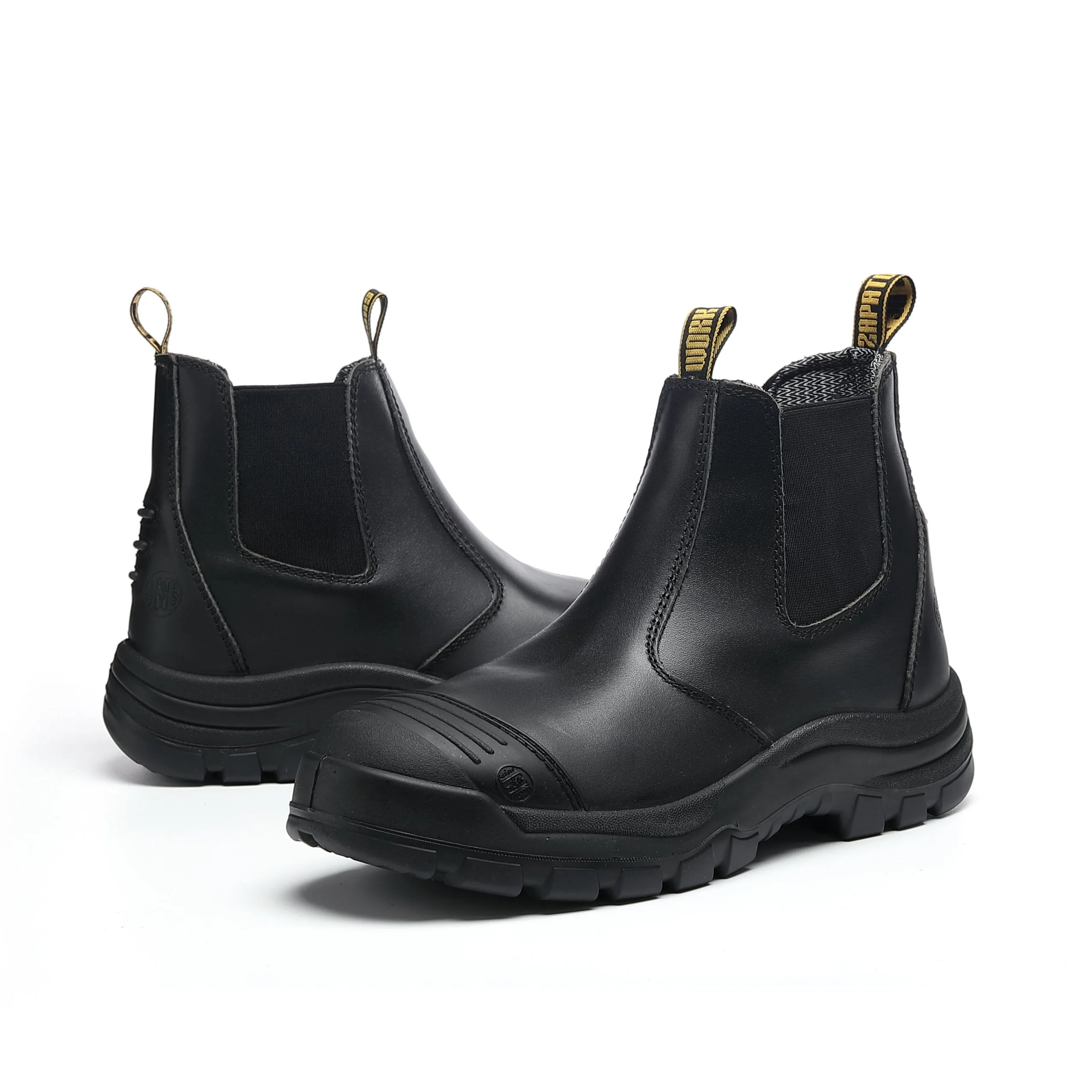 LV 802 Men's Slip-on Work Boots Soft Toe Waterproof Black