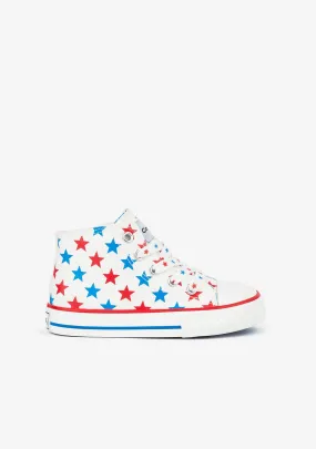 Unisex Stars Canvas Hi-Top Sneakers