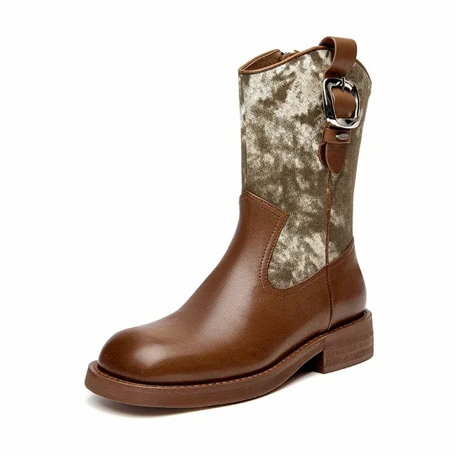 USS Shoes Carlota Women's Square Toe Buckle Boots